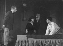 «Поворот ключа» М. Кундеры. 1963 год. 
В сцене заняты: М. Розин, А. Роговцева, Е. Опалова, Ю.Мажуга.