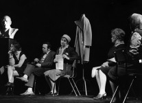 КЛАДОВЩИЦА (в центре)   
«Без труб и барабанов» Е.Каплинской.1975 г. 
Сцена из спектакля.
