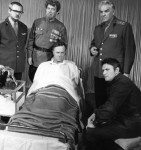 Ф.КОВАЛЕНКО (сидит справа)
«Далекие окна» В.Собко. 1967 г.  
Сцена из спектакля.

