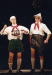 Ю. Яковлев (слева) и В. Терещук
в Капустнике, посвященном
Международному Дню Театра. 2005 г.
